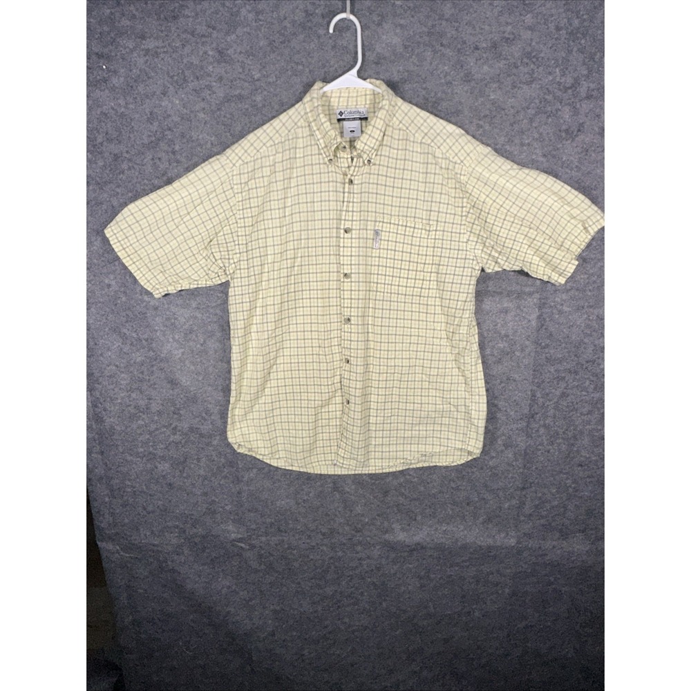 Columbia‎ Sportswear Button Down Plaid Short Sleeve Cotton Shirt Mens Size Large